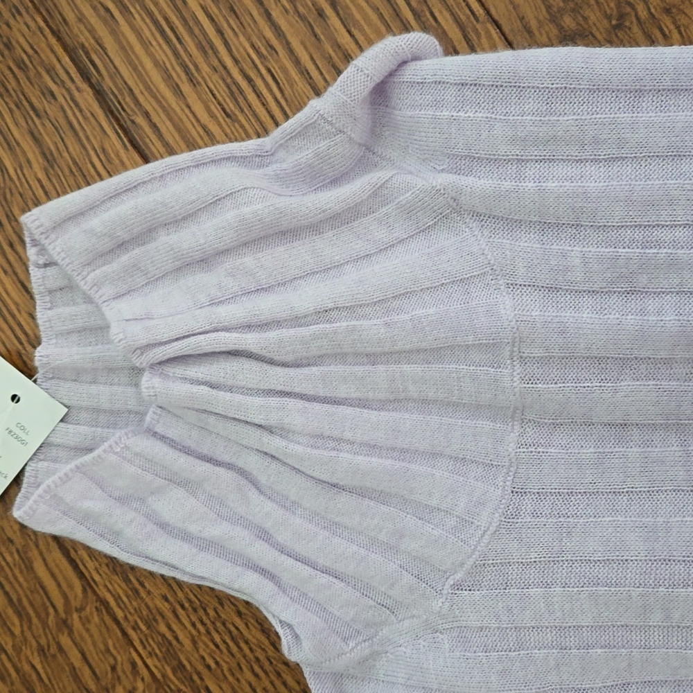 WHITE HOUSE BLACK MARKET LONG SLEEVE CASHMERE BLEND MOCKNECK SWEATER NEW LILAC - Picture 8 of 9